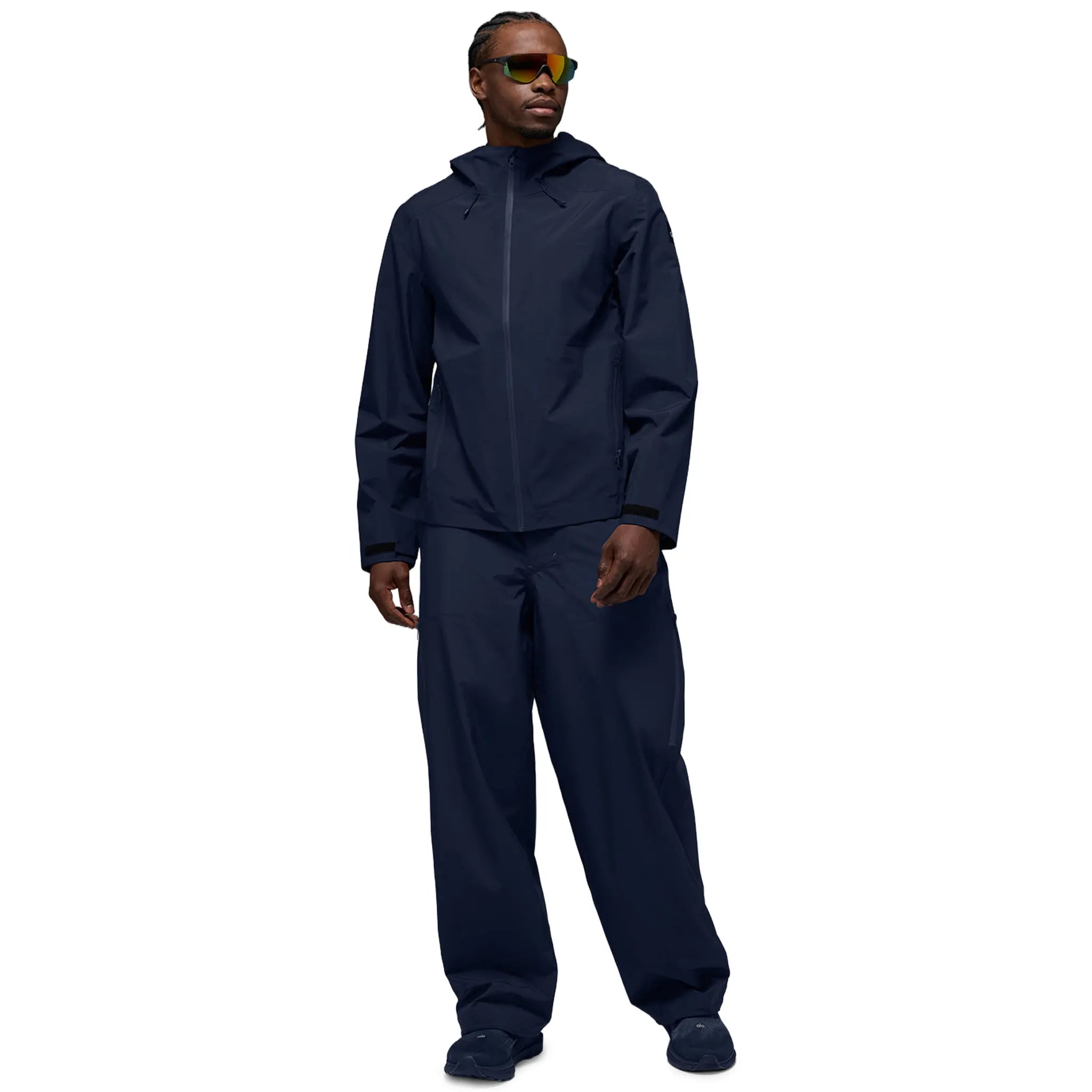 Front View of Alo Yoga Alpha Shell Navy Jacket
